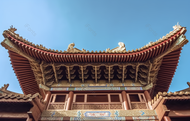 中古传统古建筑老建筑之美宫殿古楼蓝色的天空背景仰拍视角图像摄影,高清,摄影图,摄影图片,图片大全,摄影图免费下载